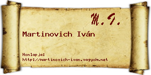 Martinovich Iván névjegykártya