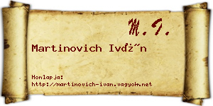 Martinovich Iván névjegykártya