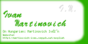 ivan martinovich business card